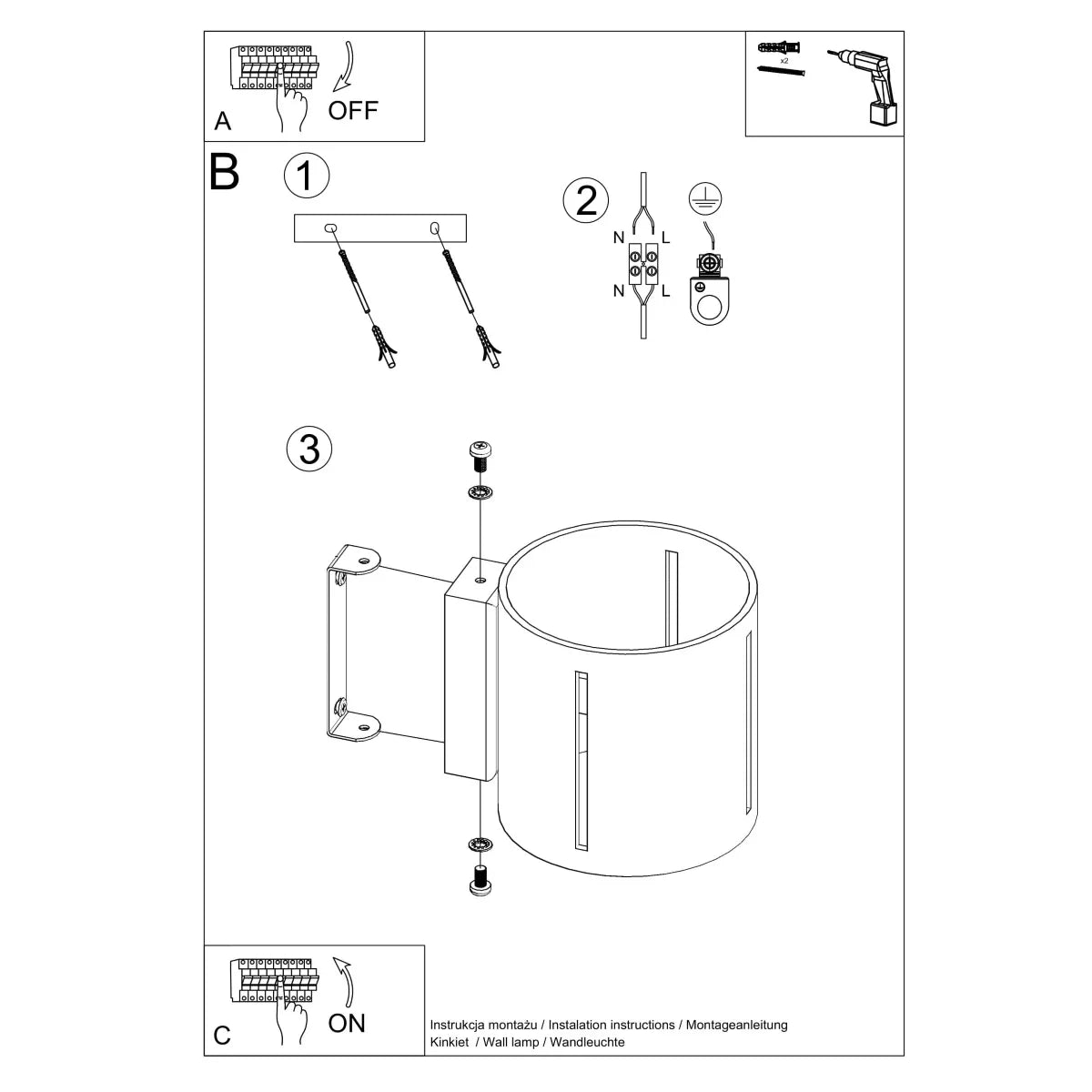 Nexa Shade grijze wandlamp G9 minimalistisch