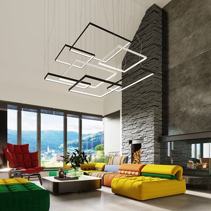 Nexaro LED-Pendelleuchte quadratisch 50W M | 3000K oder 4000K | schwarz / weiß / gold
