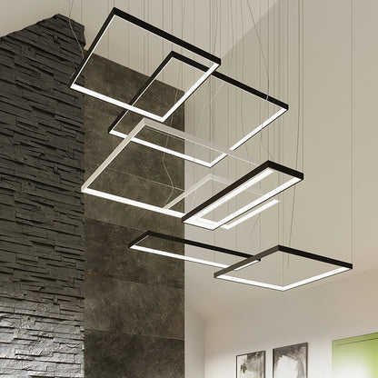 Nexaro LED-Pendelleuchte quadratisch 50W M | 3000K oder 4000K | schwarz / weiß / gold