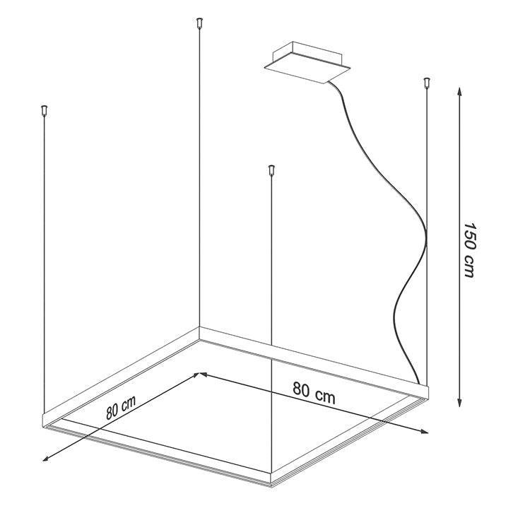 Nexaro LED-Pendelleuchte quadratisch 50W M | 3000K oder 4000K | schwarz / weiß / gold