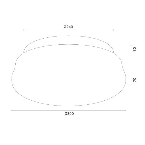 Ombra plafondlamp technische tekening met afmetingen