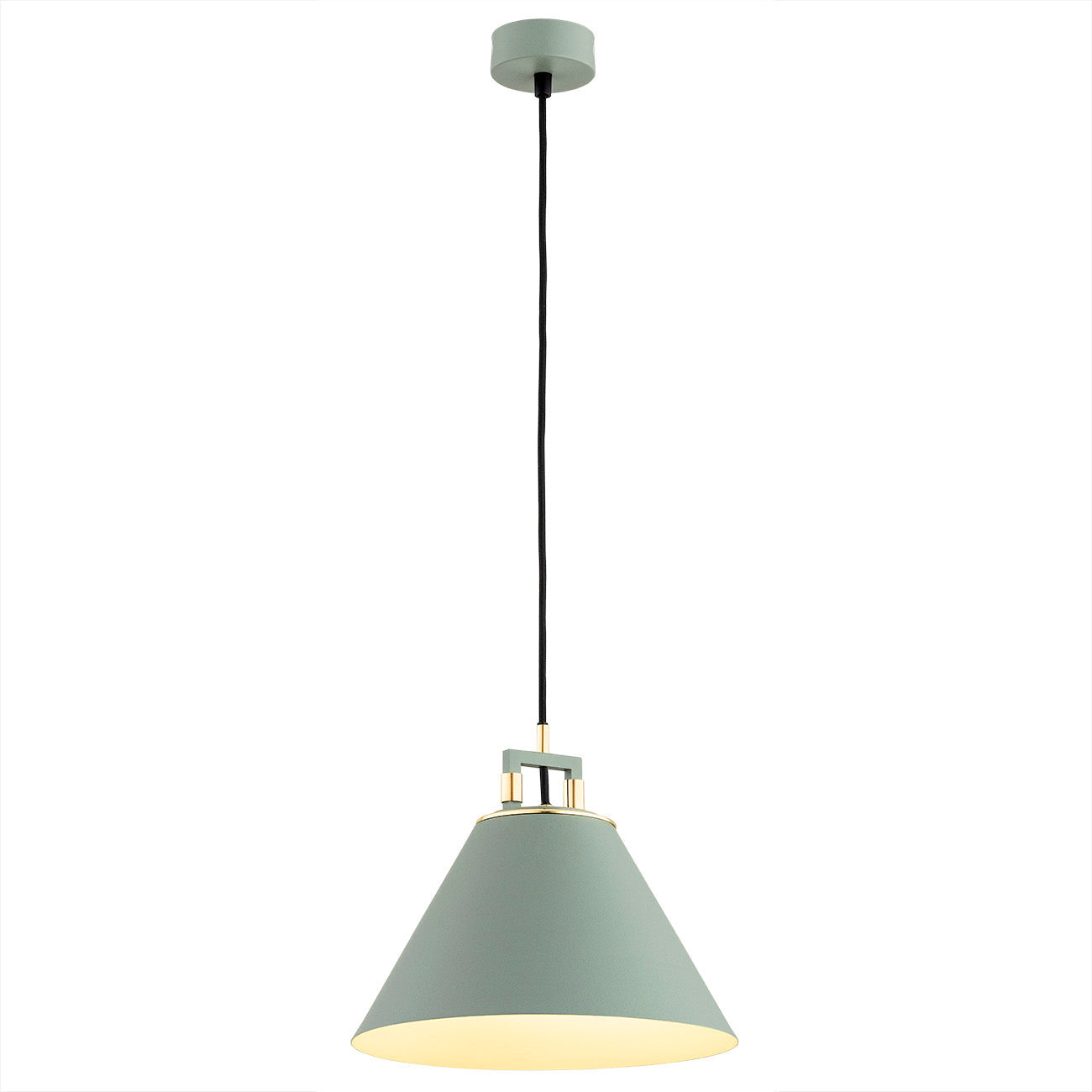 Orte hanglamp Saliegroen-messing 1-lichts