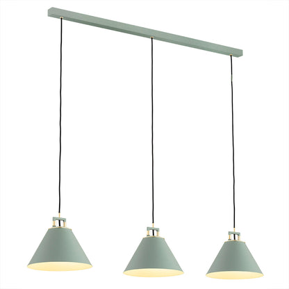 Orte hanglamp Saliegroen-messing 3-lichts
