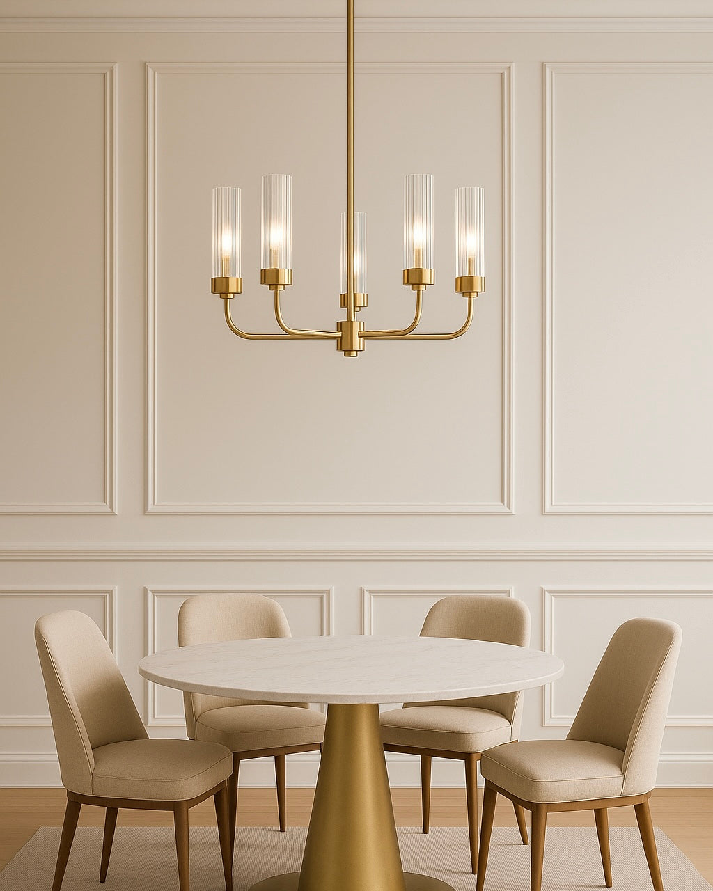 Preston messing ribbelglas kroonluchter foto 3
