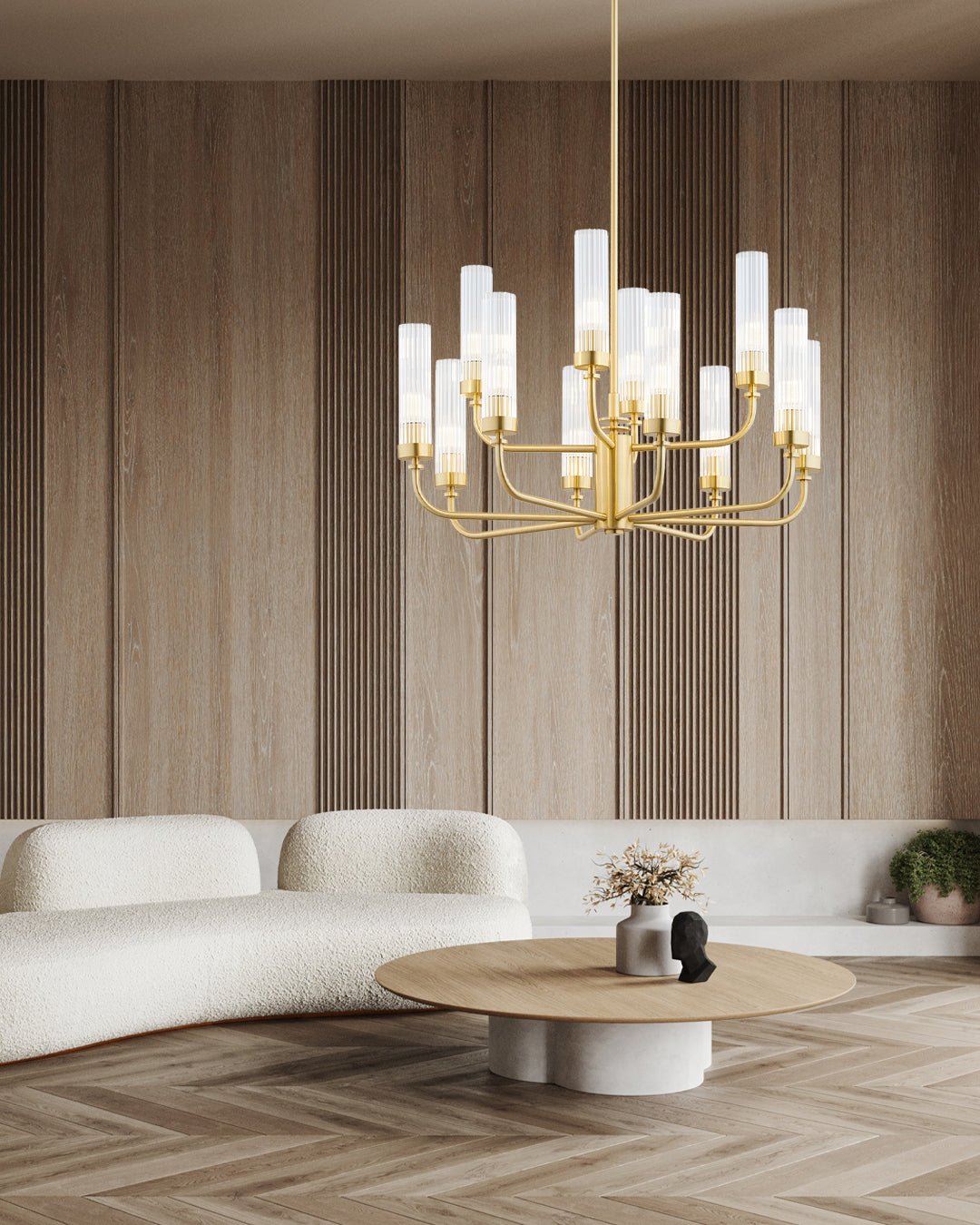 Preston messing ribbelglas kroonluchter foto 17
