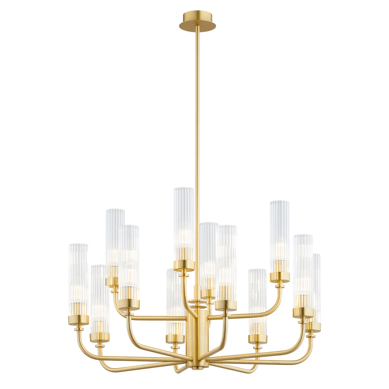 Preston messing ribbelglas kroonluchter foto 16