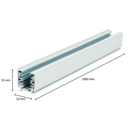 Lumexa 3-fase stroomrail 200 cm wit detail