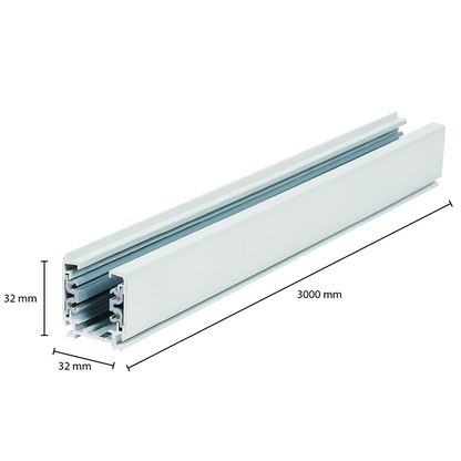 Lumexa 3-fase stroomrail 300 cm wit detail