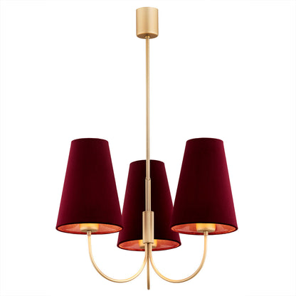Safiano bordeaux-goud glamour kroonluchter sfeerfoto 2