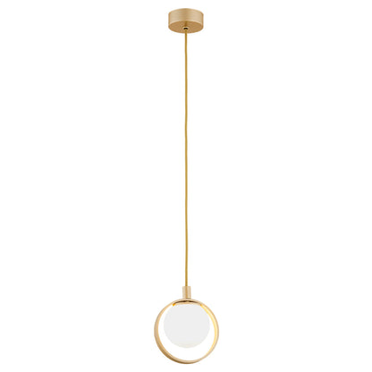 Saturnia hanglamp Opaalglas-goud 1-lichts