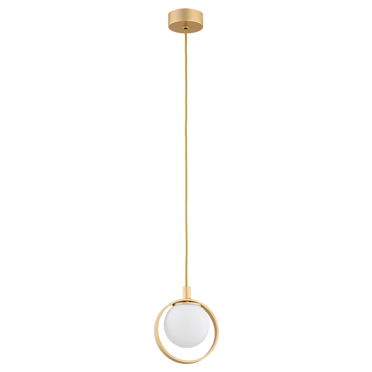 Saturnia hanglamp Opaalglas-goud 1-lichts
