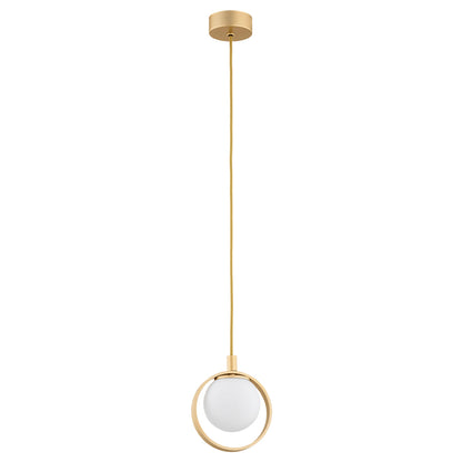 Saturnia hanglamp Opaalglas-goud 1-lichts