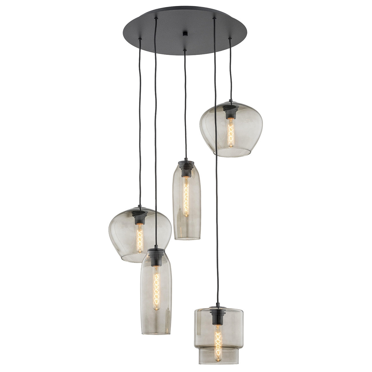 Serafino hanglamp Rookglas-zwart