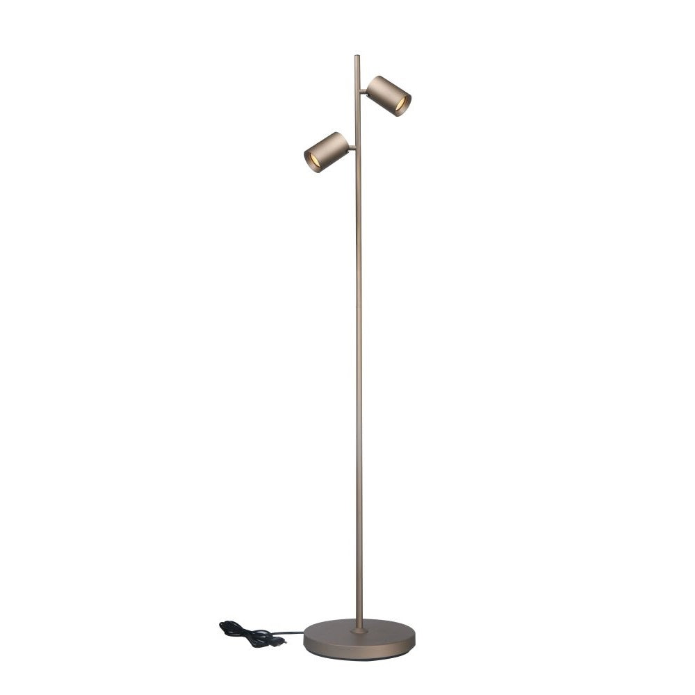 MEGANO 2-lichts vloerlamp 2× GU10 150 cm champagne of zwart