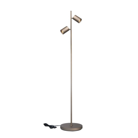 MEGANO 2-lichts vloerlamp 2× GU10 150 cm champagne of zwart