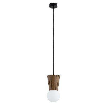 Volante hanglamp Opaal-donkerhout 1-lichts