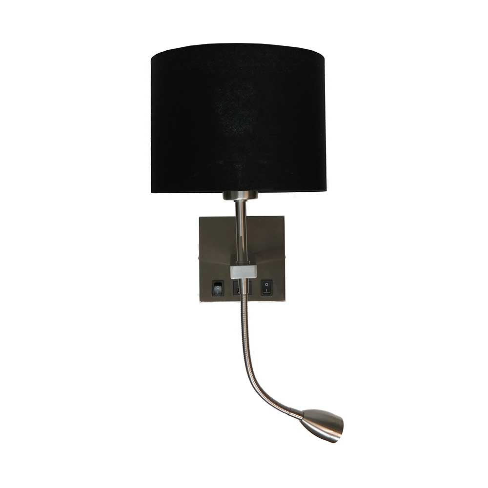 Wandlamp QUAD USB - Mat staal