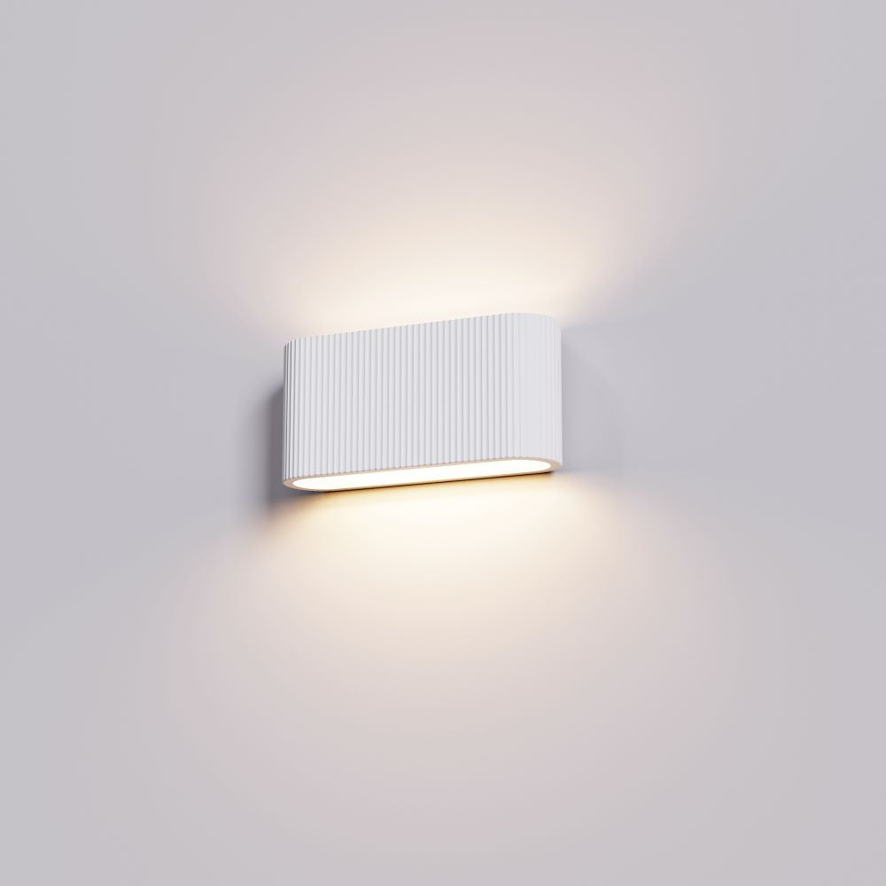 Wandlamp LILLE (gips) - Geribbeld