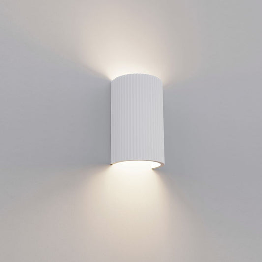 Wandlamp NANTES (gips) - Geribbeld