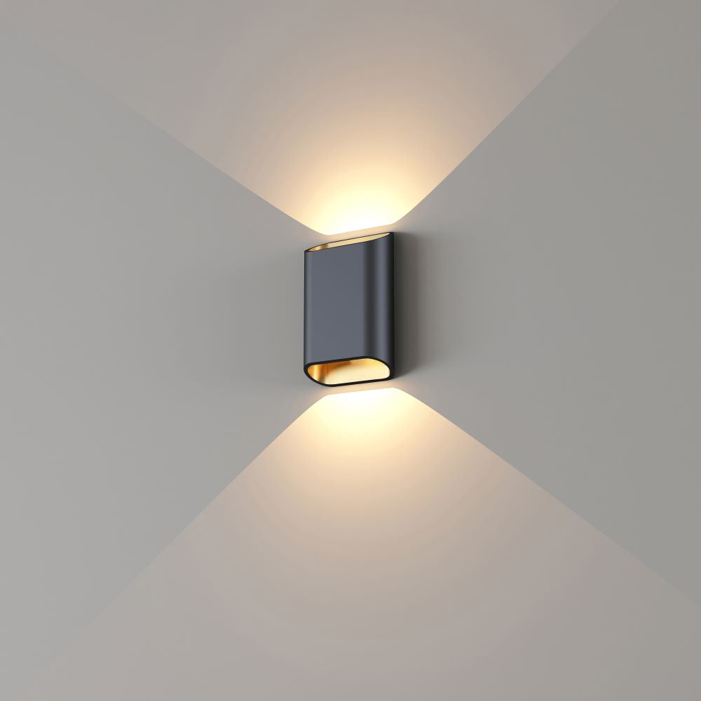 Wandlamp DIAZ-S - Zwart/mat goud