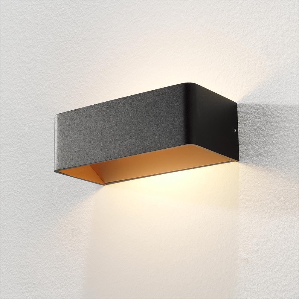 Wandlamp MAINZ - Zwart/koper