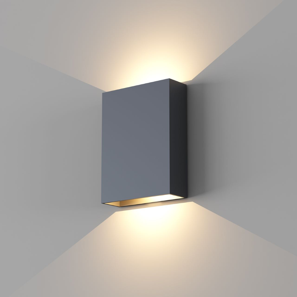 Wandlamp MEMPHIS - Zwart/mat goud