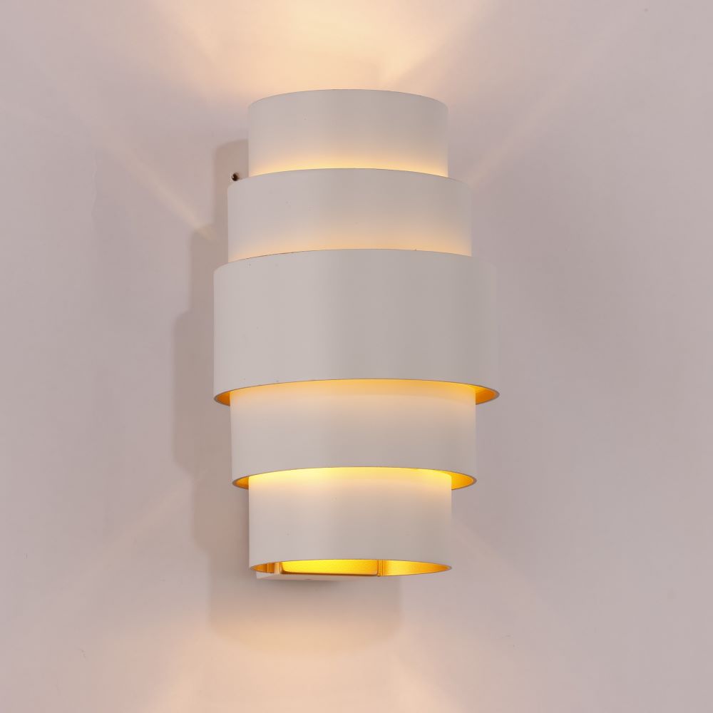 Wandlamp ROLLS - Wit/goud