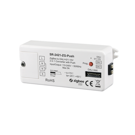 Sunricher Zigbee naar DALI en 0-10V module detail