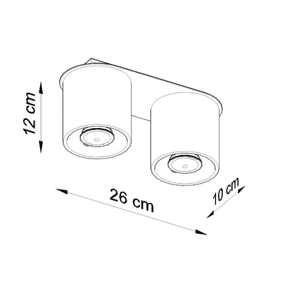 Zyro 2 2-spots ronde plafondlamp wit of zwart