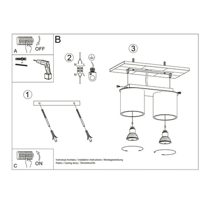 Zyro 2 2-spots ronde plafondlamp wit of zwart