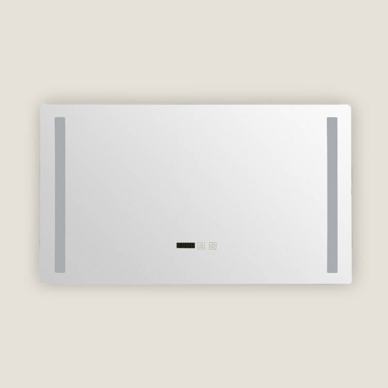 LED spiegel 60x80 cm CCT klok anticondens zij-aanzicht