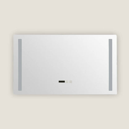 LED spiegel 60x80 cm CCT klok anticondens zij-aanzicht