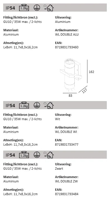 Wandlamp DOUBLE