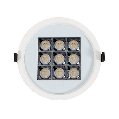 Aeraro grote LED downlight 30W 3600lm lage verblinding wit zaagmaat 205 mm