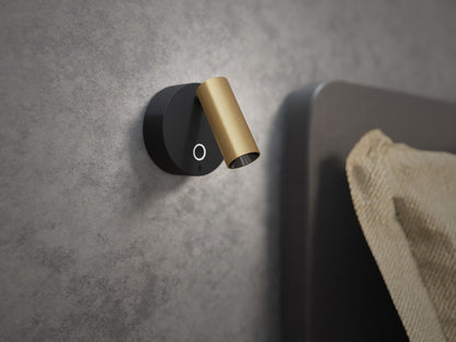 LED2 ELFY USB wandlamp toepassing slaapkamer zwart-goud