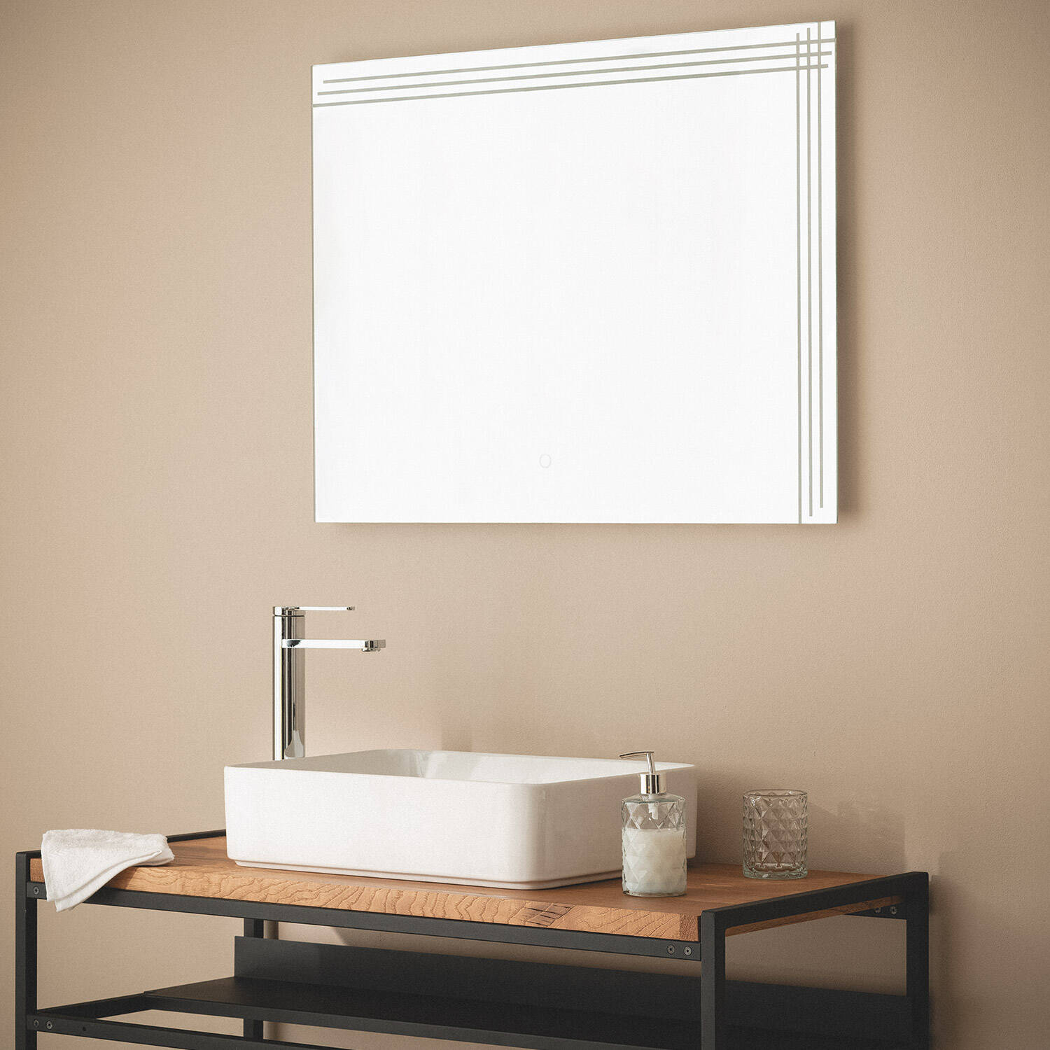 LED badkamerspiegel 60x80 cm Dinklage