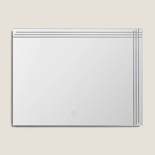 LED badkamerspiegel 60x80 cm Dinklage vooraanzicht