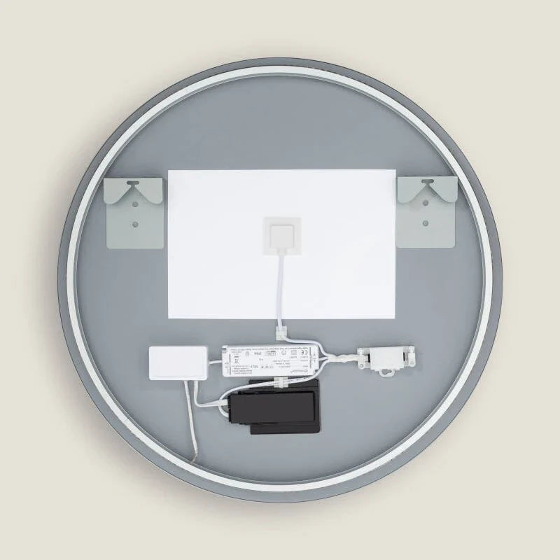 LED spiegel rond 60 cm anticondens ingeschakeld