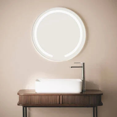 LED badkamerspiegel rond 60 cm met touch-schakelaar zij-aanzicht