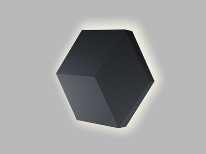 LED2 HEXO zwart hexagonale wandlamp indirect
