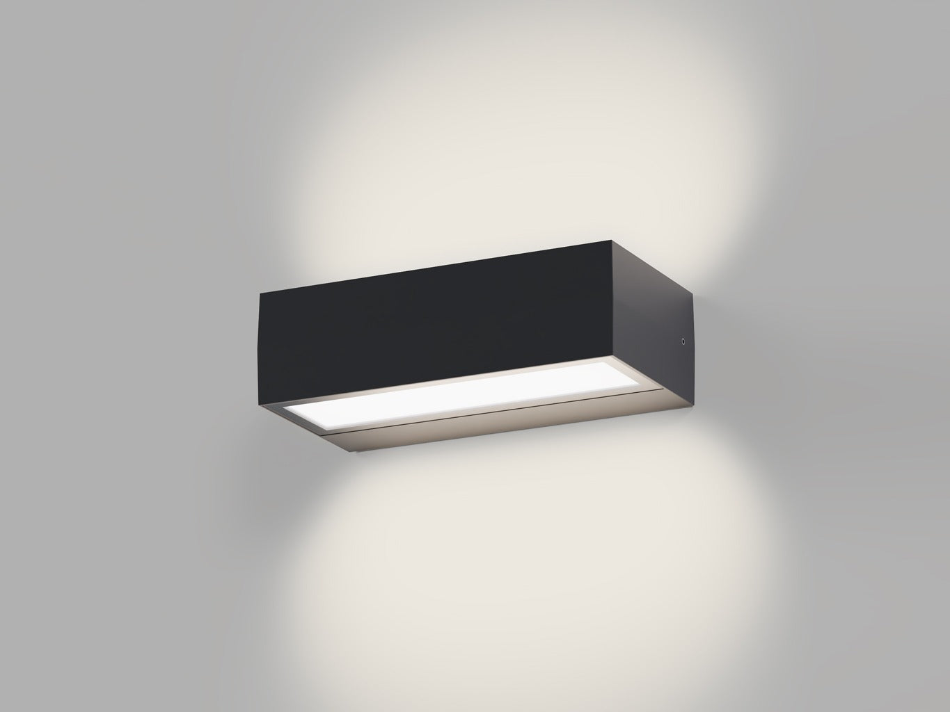 LED2 KVADER II antraciet rechthoekige buitenwandlamp up & down IP65