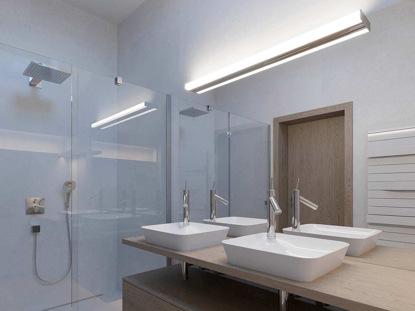 LED2 QUADRA badkamerverlichting visualisatie