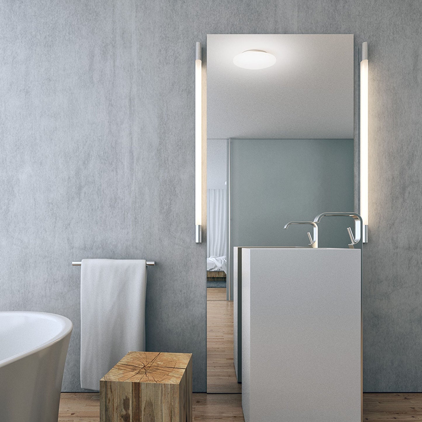 MIRANDA 120 | LED-Badezimmerwandleuchte | 120 cm Chrom