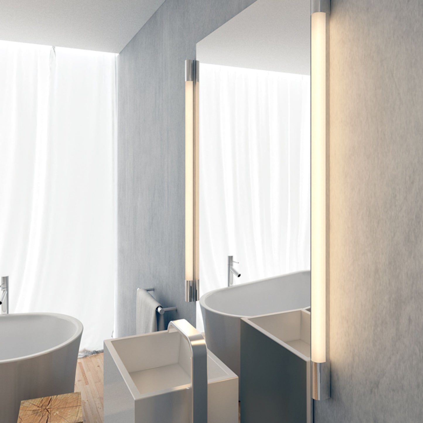 MIRANDA 120 | LED-Badezimmerwandleuchte | 120 cm Chrom