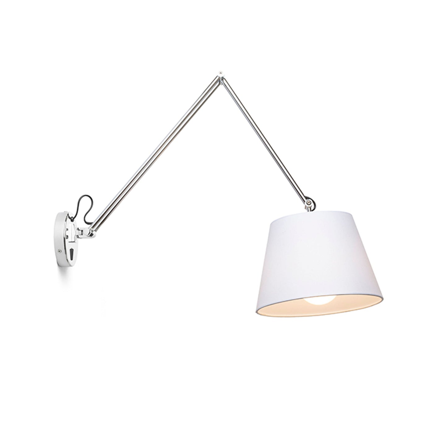 ASHLEY wandlamp met arm textielkap, verstelbaar