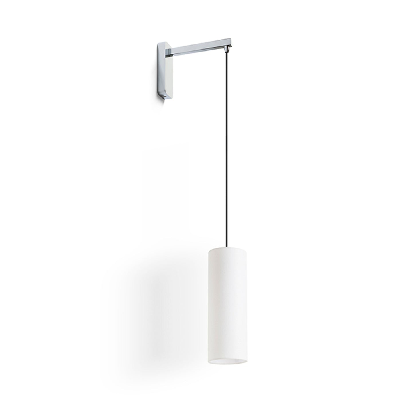 HUDSON wandlamp met arm textiel hanglamp, chroom