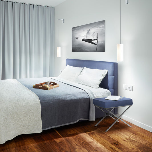 HUDSON wandlamp met arm textiel hanglamp, chroom