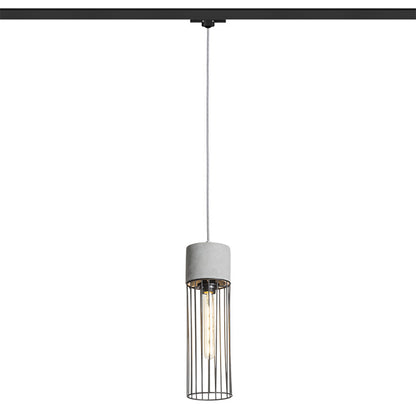 BURTON 3-fase hanglamp beton & metaaldraad