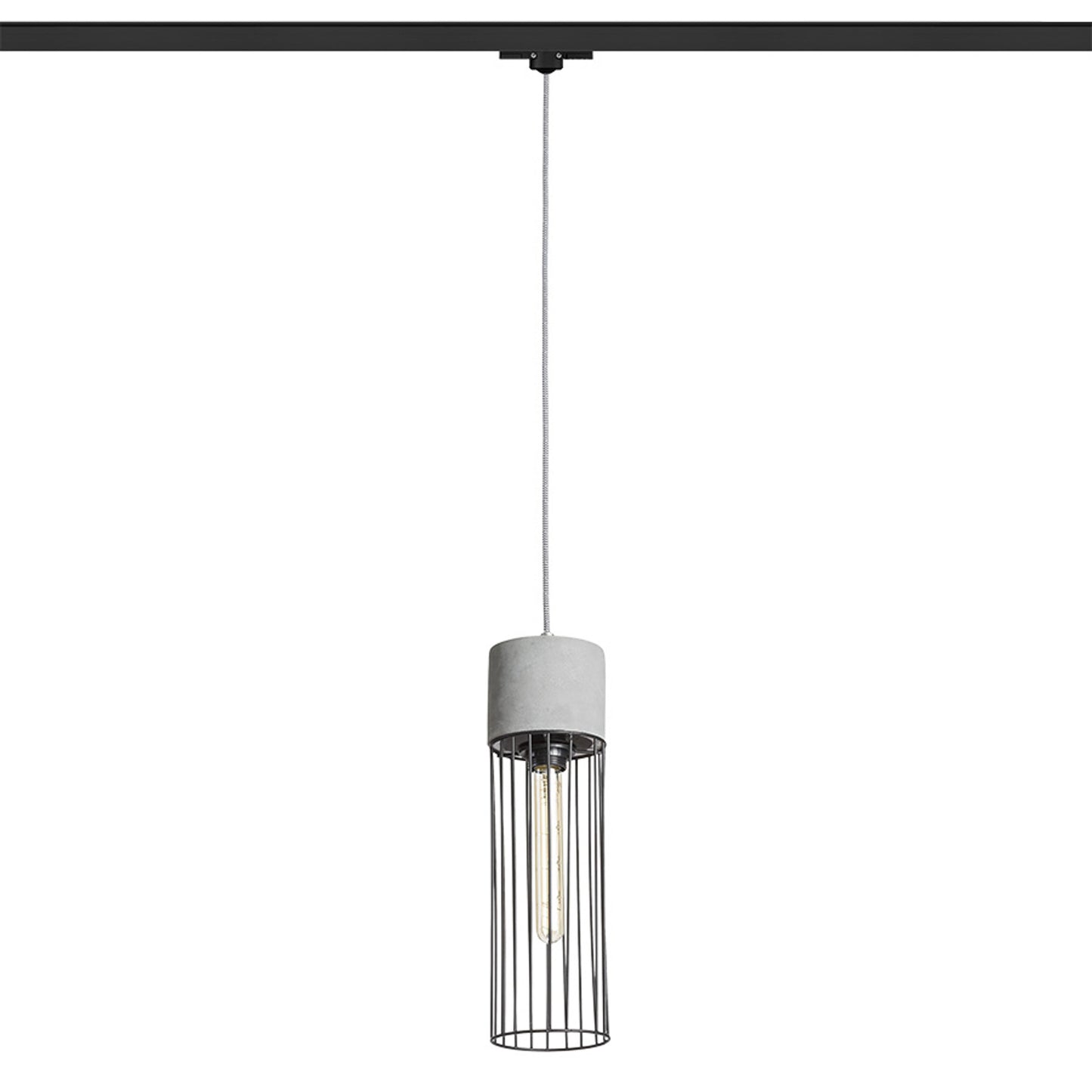 BURTON 3-fase hanglamp beton & metaaldraad