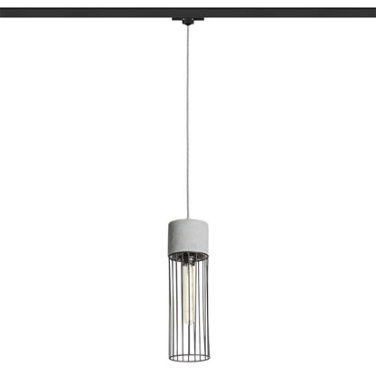 BURTON 3-fase hanglamp beton & metaaldraad